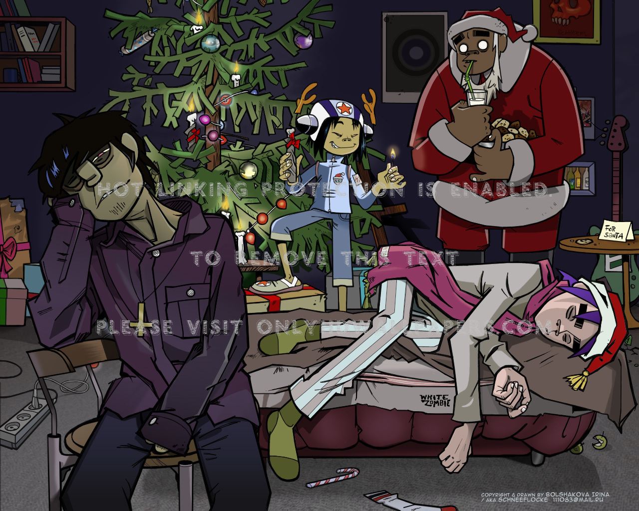 Gorillaz Christmas , HD Wallpaper & Backgrounds