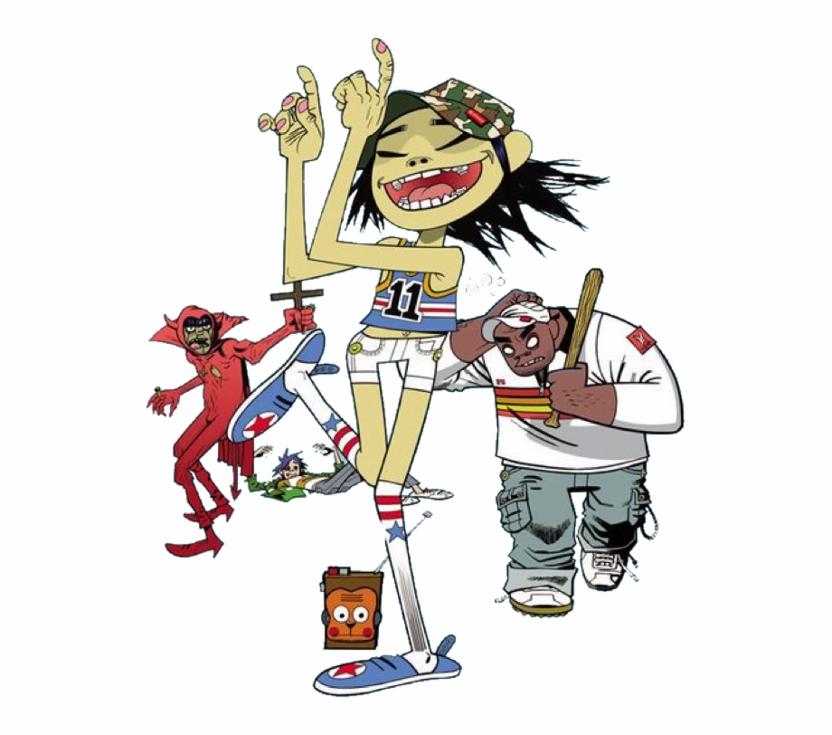 #noodle #russelhobbs #murdoc #2d #gorillaz #freetoedit - Gorillaz Phase 2 Art , HD Wallpaper & Backgrounds