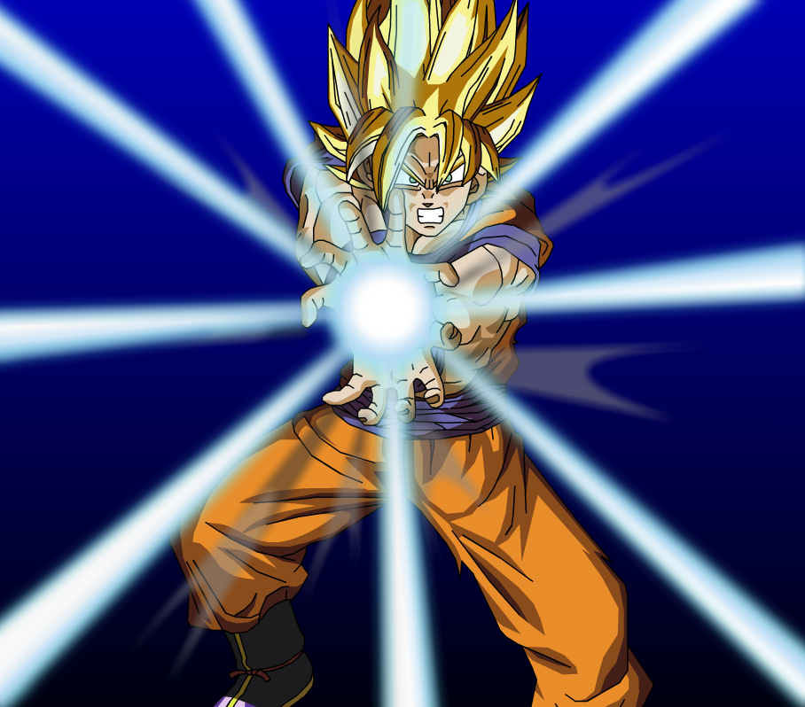 Goku Kamehameha Wallpaper - Ssj Goku Kamehameha , HD Wallpaper & Backgrounds