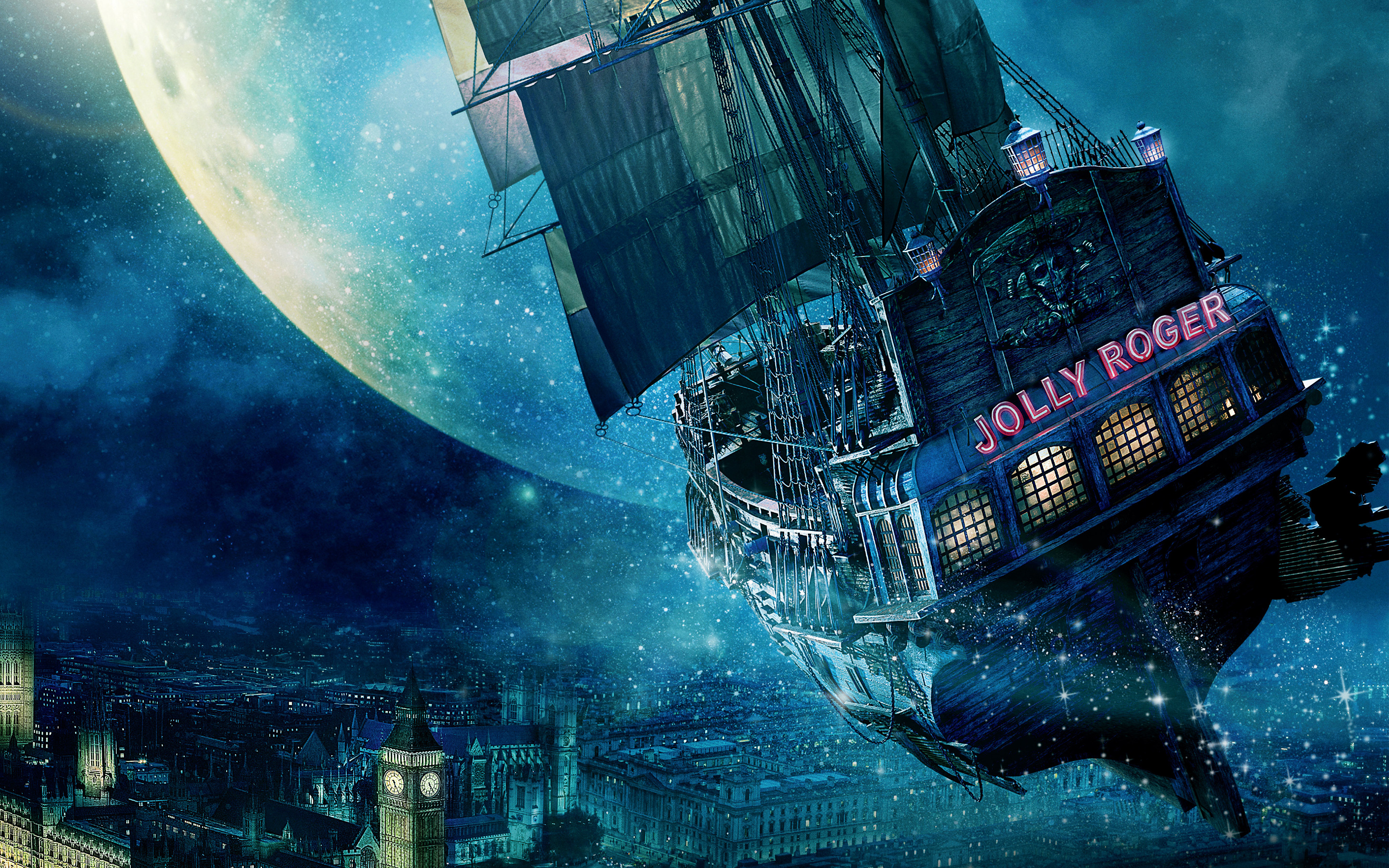 Wallpaper El Barco Jolly Roger En Peter Pan Images - Peter Pan Background Hd , HD Wallpaper & Backgrounds