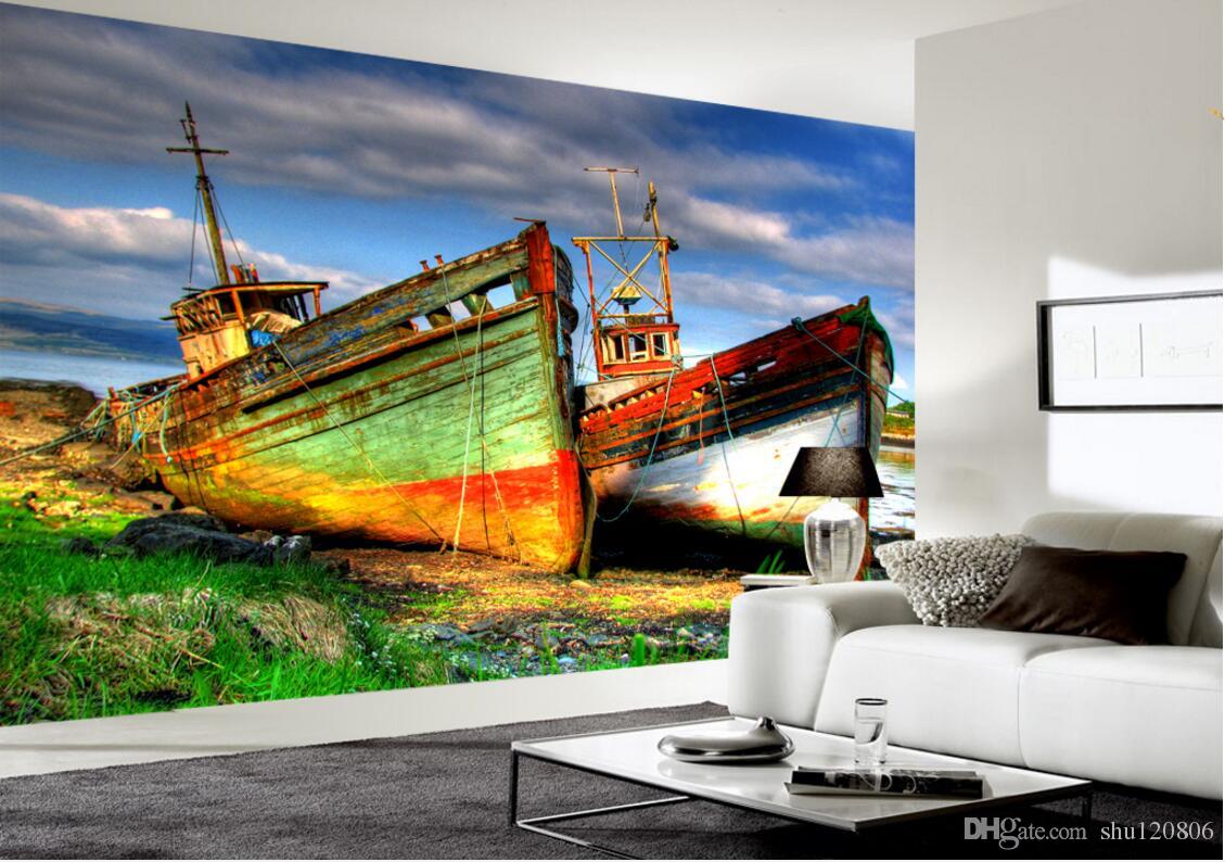 Compre 3d Room Wallpaper Personalizado Foto No Tejida - Murals Boats , HD Wallpaper & Backgrounds