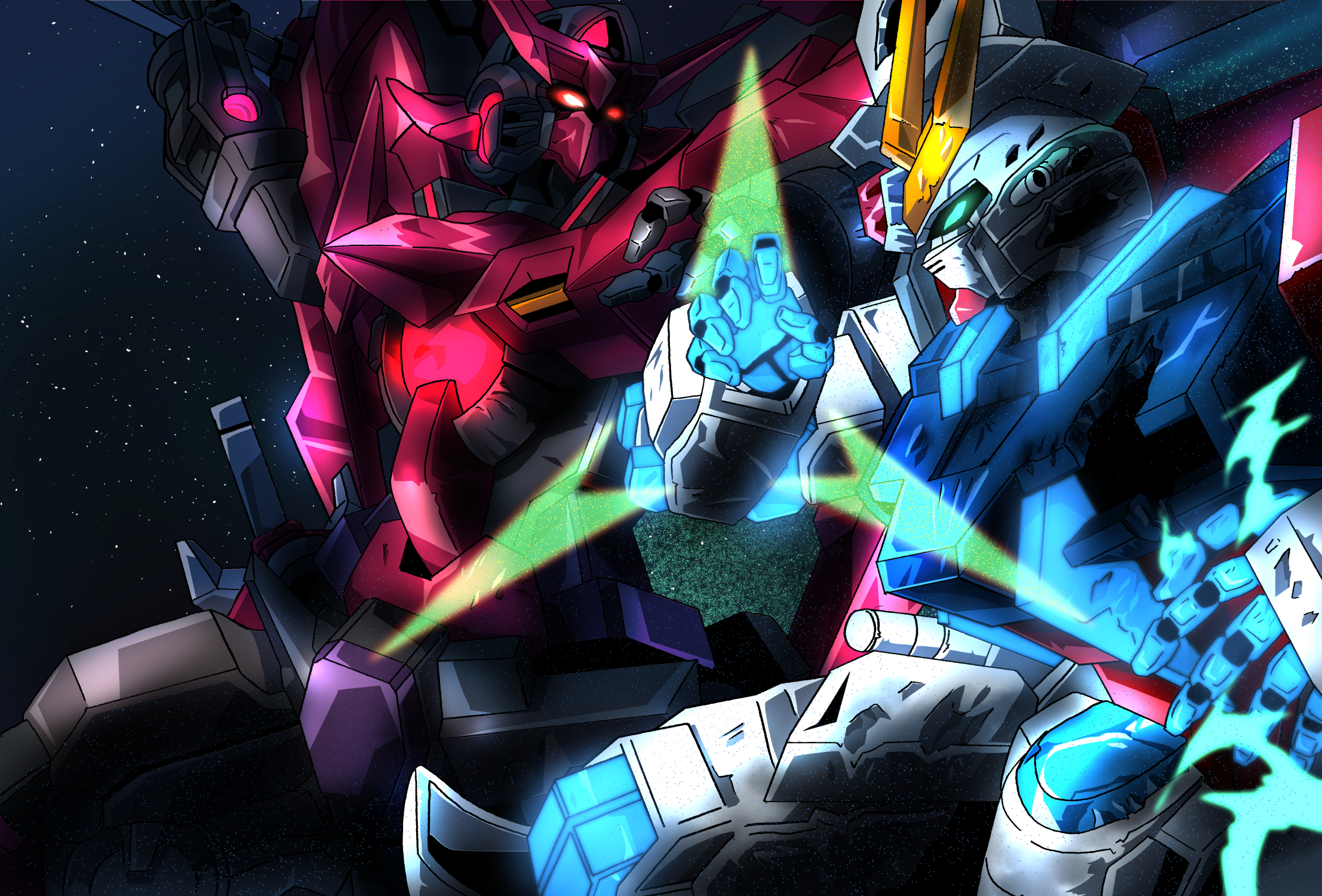 Gundam Build Fighters 6 Cool Wallpaper - Exia Dark Matter Vs Star Build Strike , HD Wallpaper & Backgrounds