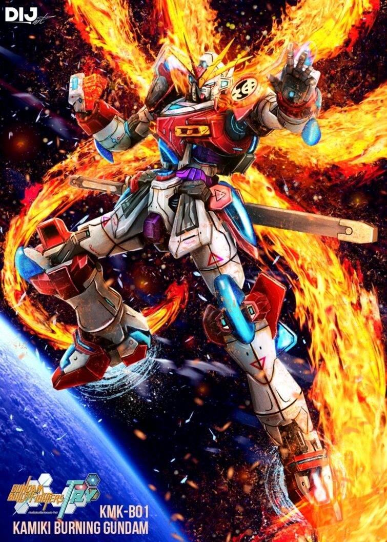 Kamiki Burning Gundam - Kamiki Burning Gundam Fanart , HD Wallpaper & Backgrounds