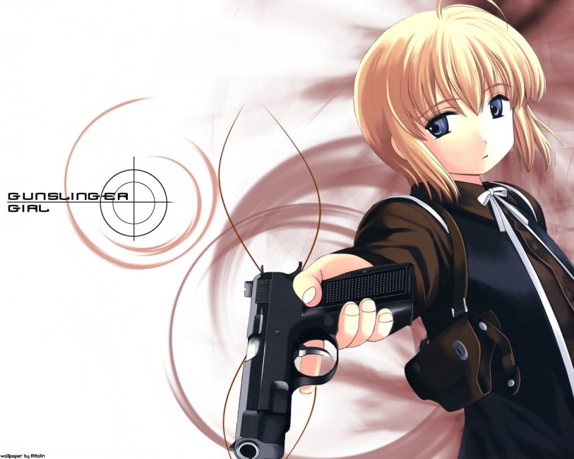 Gunslinger Girll Blond Weapons - Anime Blonde Hair Girl With Weapon , HD Wallpaper & Backgrounds