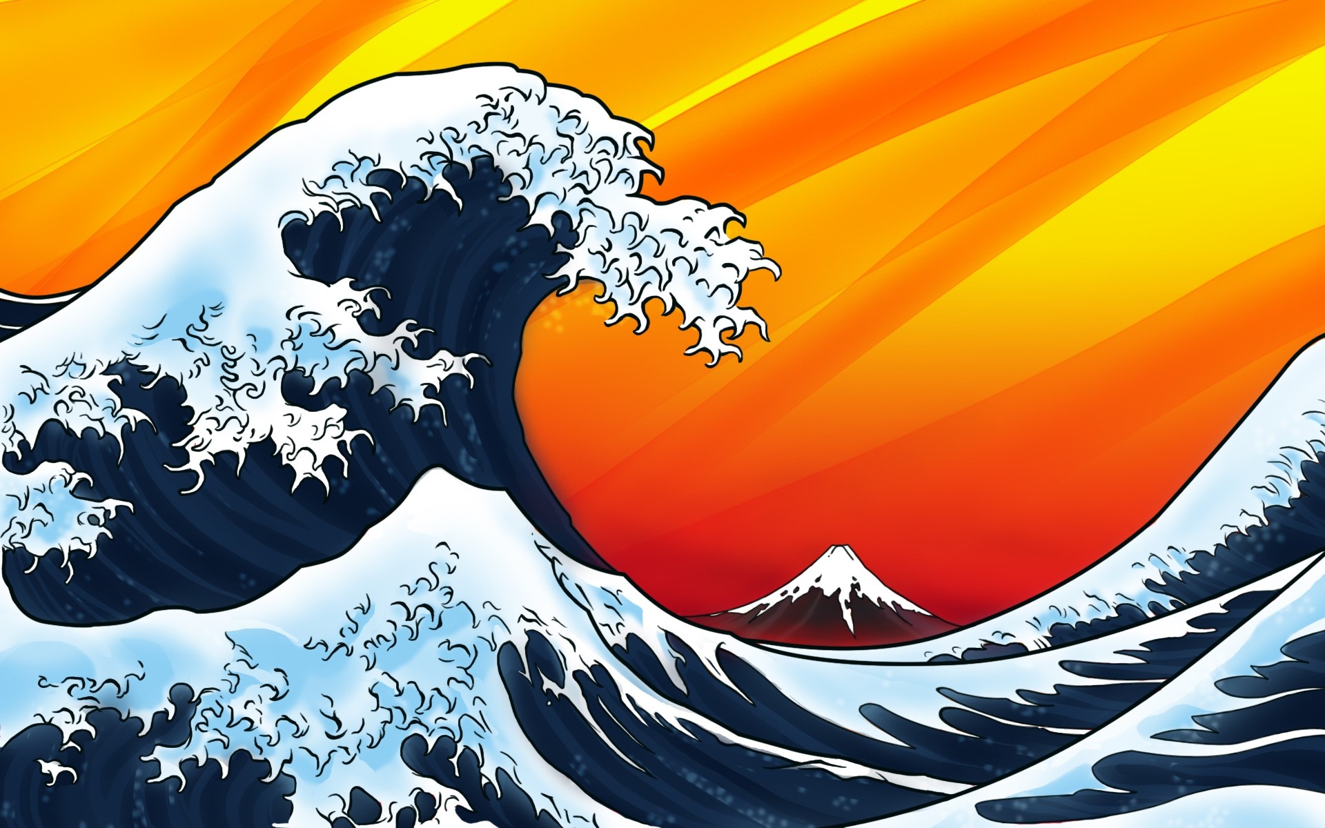 #the Great Wave Off Kanagawa, #waves, Wallpaper - Great Wave Off Kanagawa Cartoon , HD Wallpaper & Backgrounds