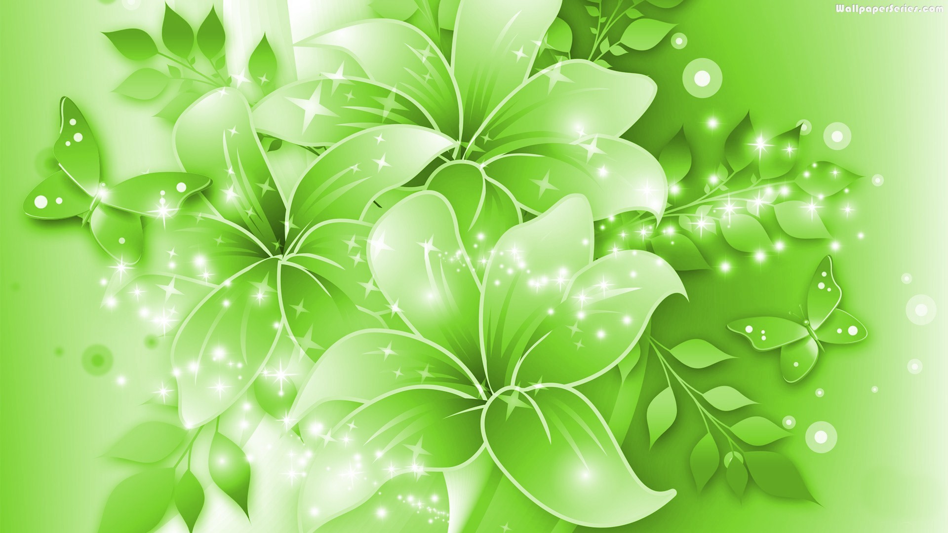 Animated Green Flower Image - Background Images Flowers Blue , HD Wallpaper & Backgrounds