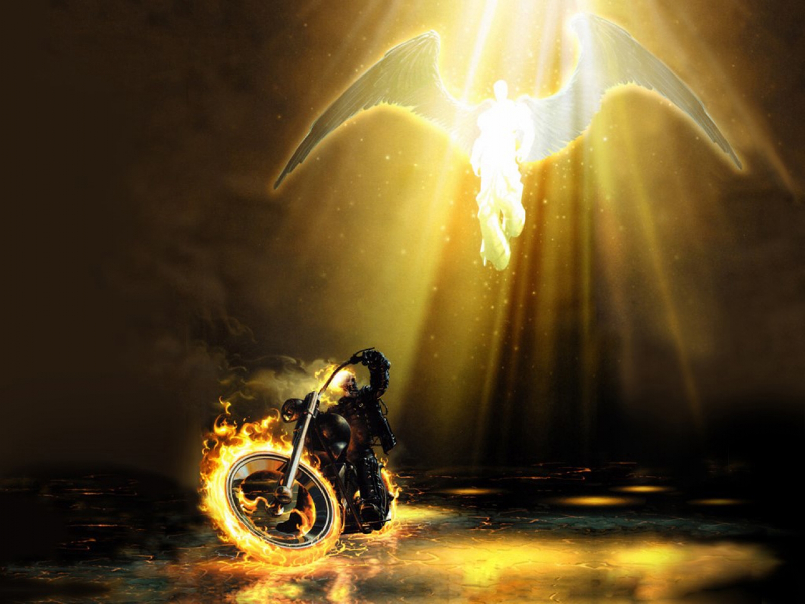 Ghost Rider & Angel - Ghost Rider Wallpaper Hd , HD Wallpaper & Backgrounds