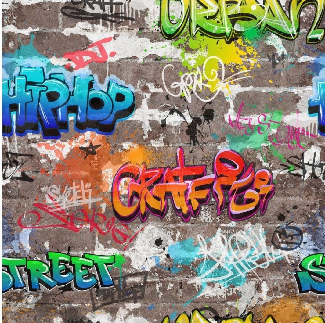Graffiti Wallpaper Urban Brick Luxury Heavyweight Multicoloured - Bedroom Wallpaper For Boys , HD Wallpaper & Backgrounds