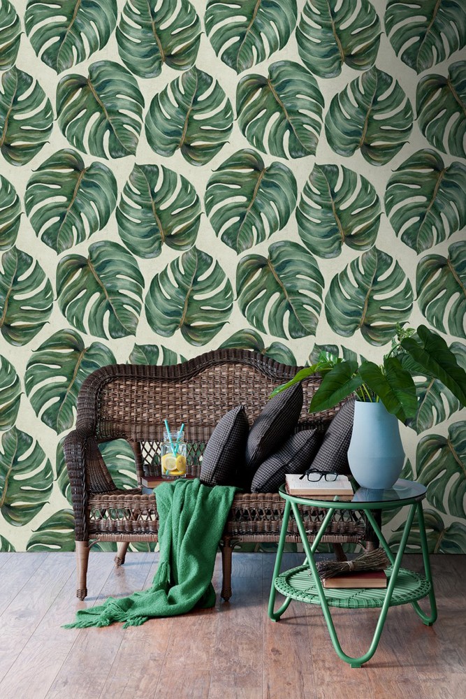 Mind The Gap Tropical Leaf Wallpaper - Tropical Leaf , HD Wallpaper & Backgrounds