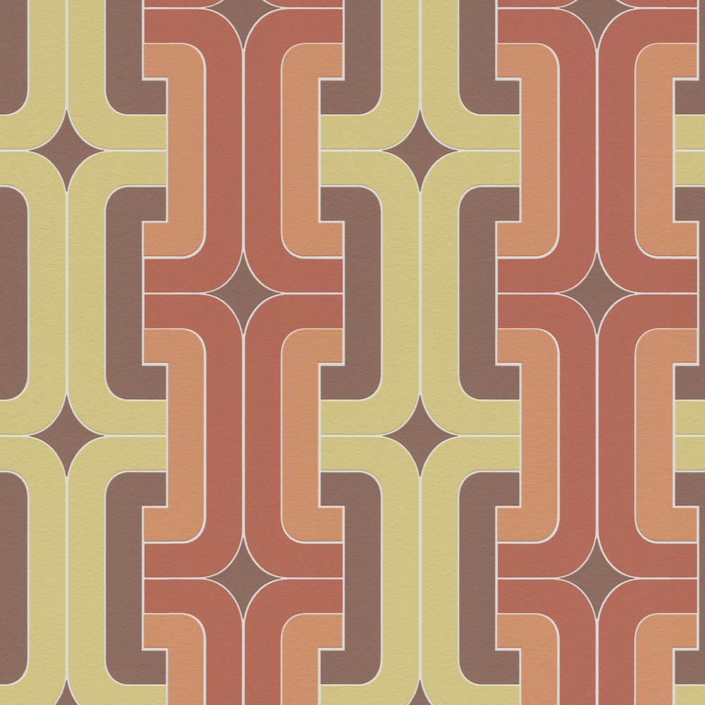 Rasch Retro Squares Chocolate/orange Wallpaper - Rasch Hotspot Wallpaper , HD Wallpaper & Backgrounds