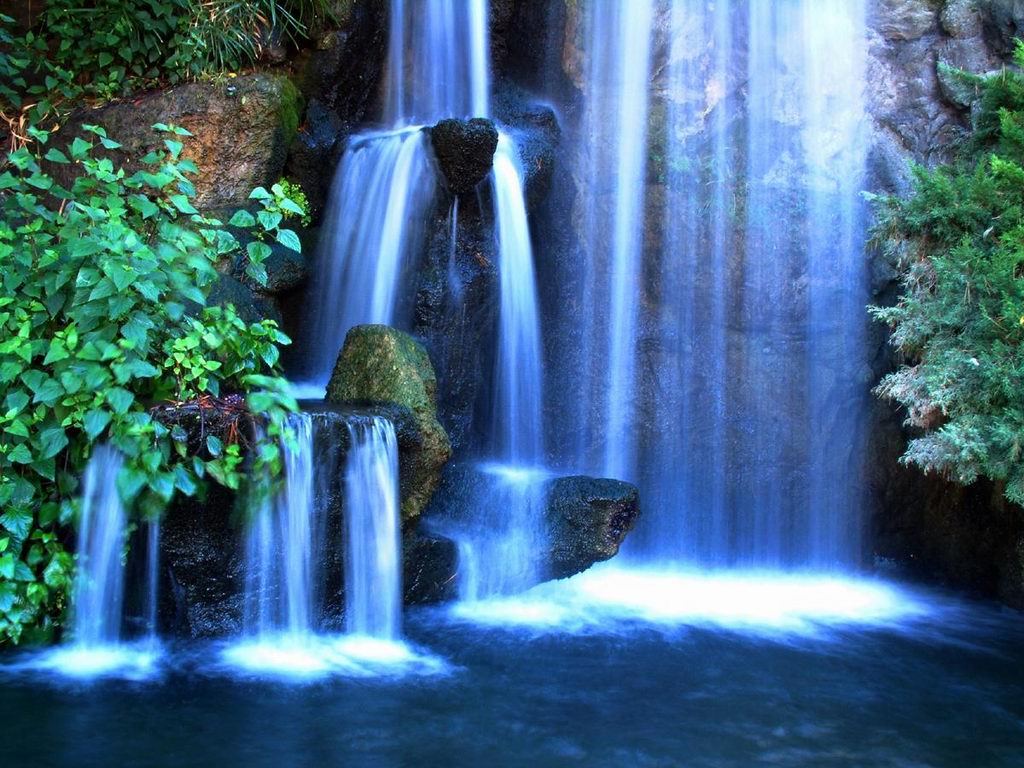Blue Waterfall Wallpaper - Water Fall , HD Wallpaper & Backgrounds