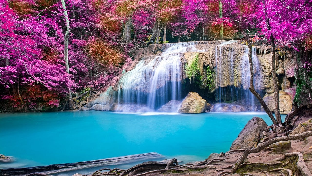 3 Hours Relaxing Waterfall Music Sleep With Waterfall - Beautiful Image Of Waterfall , HD Wallpaper & Backgrounds