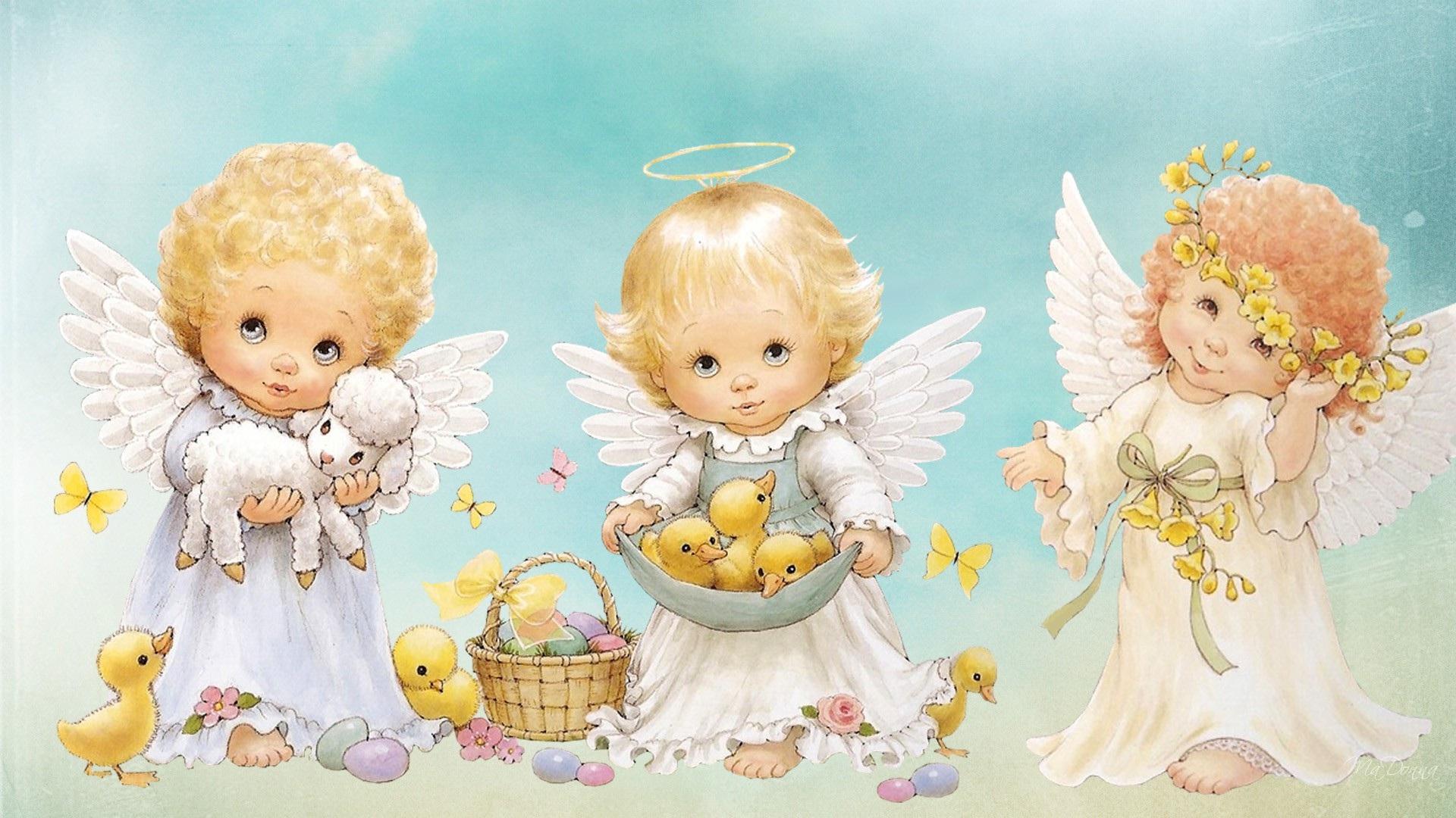 Cute Angel Wallpapers Free Download - Cute Good Night Angel , HD Wallpaper & Backgrounds
