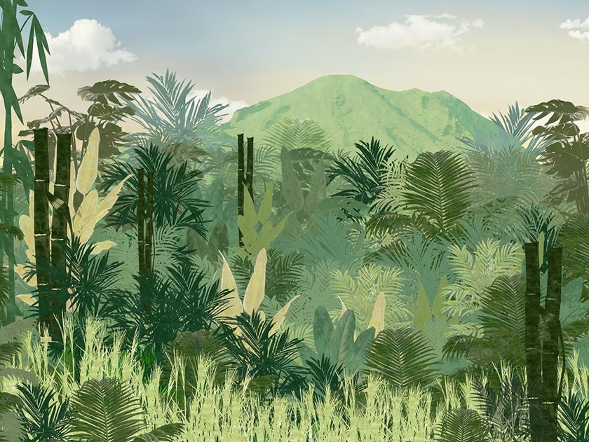 Tropical Wallpaper, Pvc Free, Eco, Washable Mountain - Attalea Speciosa , HD Wallpaper & Backgrounds