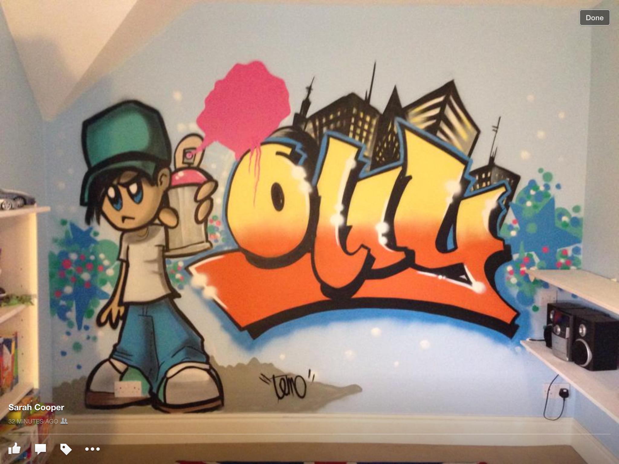 Personalised Graffiti Wallpaper - Kids Graffiti Wall , HD Wallpaper & Backgrounds