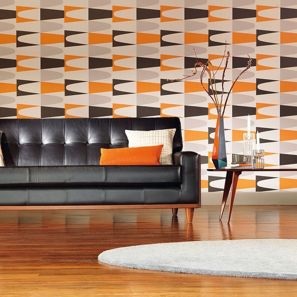 Amazing Retro Wallpaper Decor Ideas - G Plan Fifty Nine Leather , HD Wallpaper & Backgrounds