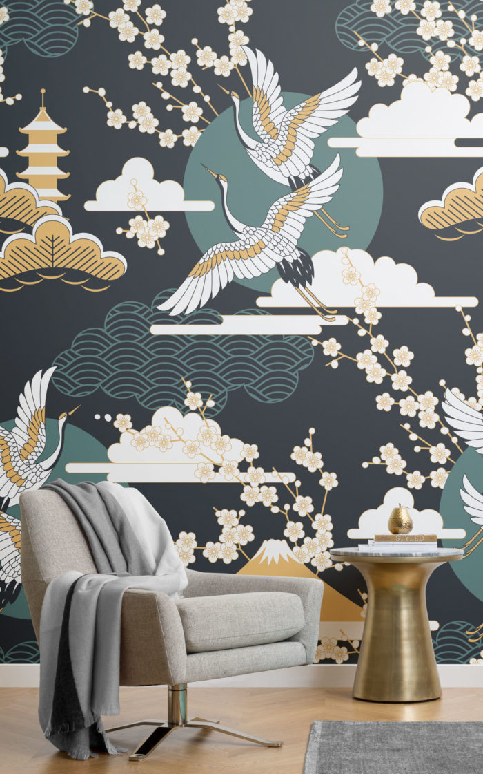 Oriental Bird Wallpaper - Dark Sky Oriental , HD Wallpaper & Backgrounds