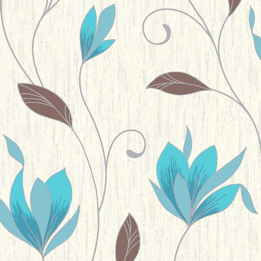 Vymura Synergy Glitter Floral Wallpaper White, Teal, - Living Room Red And Cream , HD Wallpaper & Backgrounds