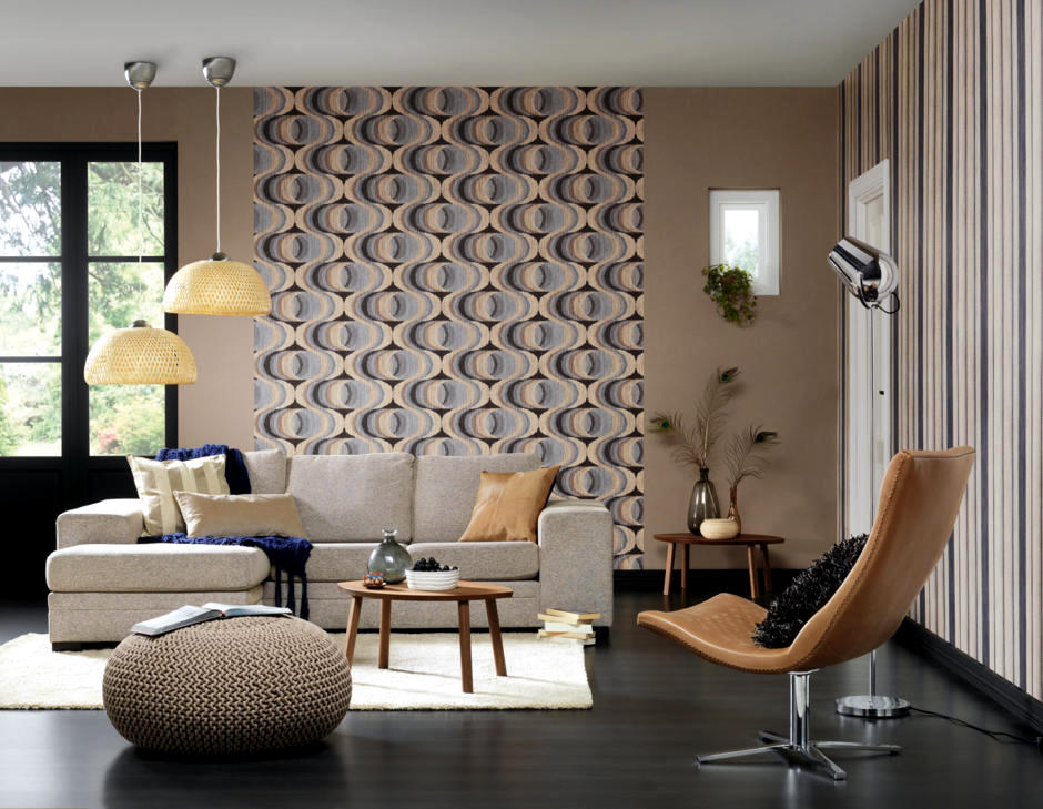 Living Room - Retro Wallpaper Living Room , HD Wallpaper & Backgrounds