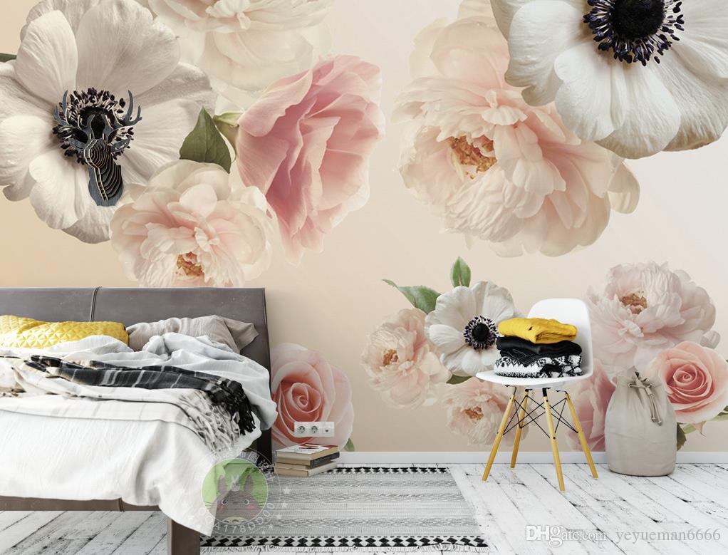 Modern Beautiful Flowers Wallpapers For Living Room - Wallpaper , HD Wallpaper & Backgrounds