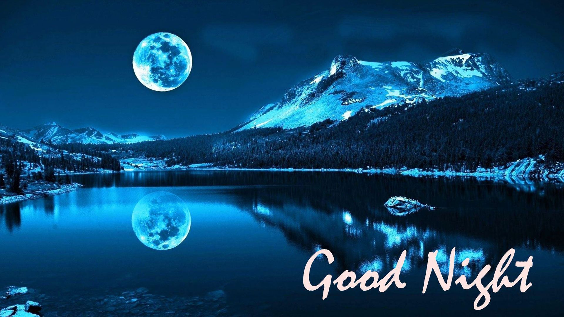 Good Night Wallpaper High Resolution Download8 - Mountains And Blue Moon , HD Wallpaper & Backgrounds