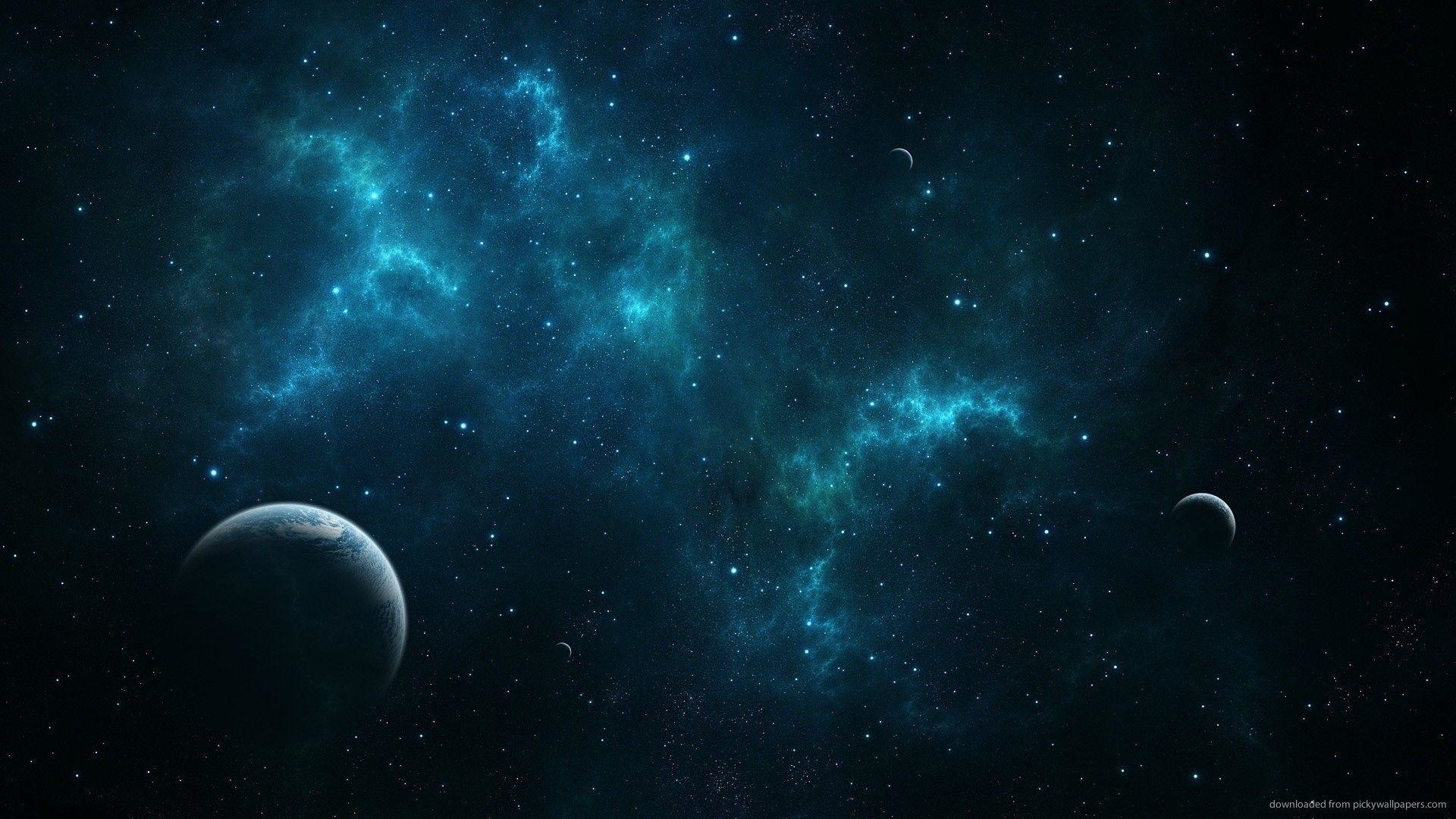 Hd Deep Blue Space Wallpaper - High Resolution Space Blue Background , HD Wallpaper & Backgrounds