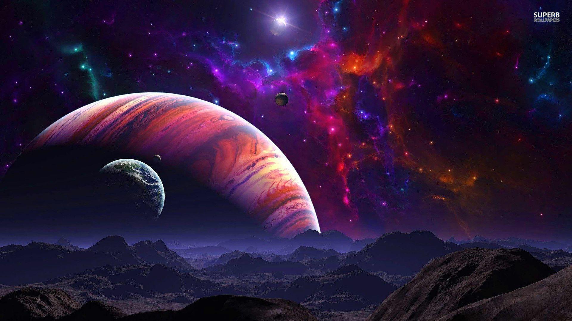 Purple Space Wallpaper 1920x1080 Pictures 5 Hd Wallpapers - Hd Planets , HD Wallpaper & Backgrounds