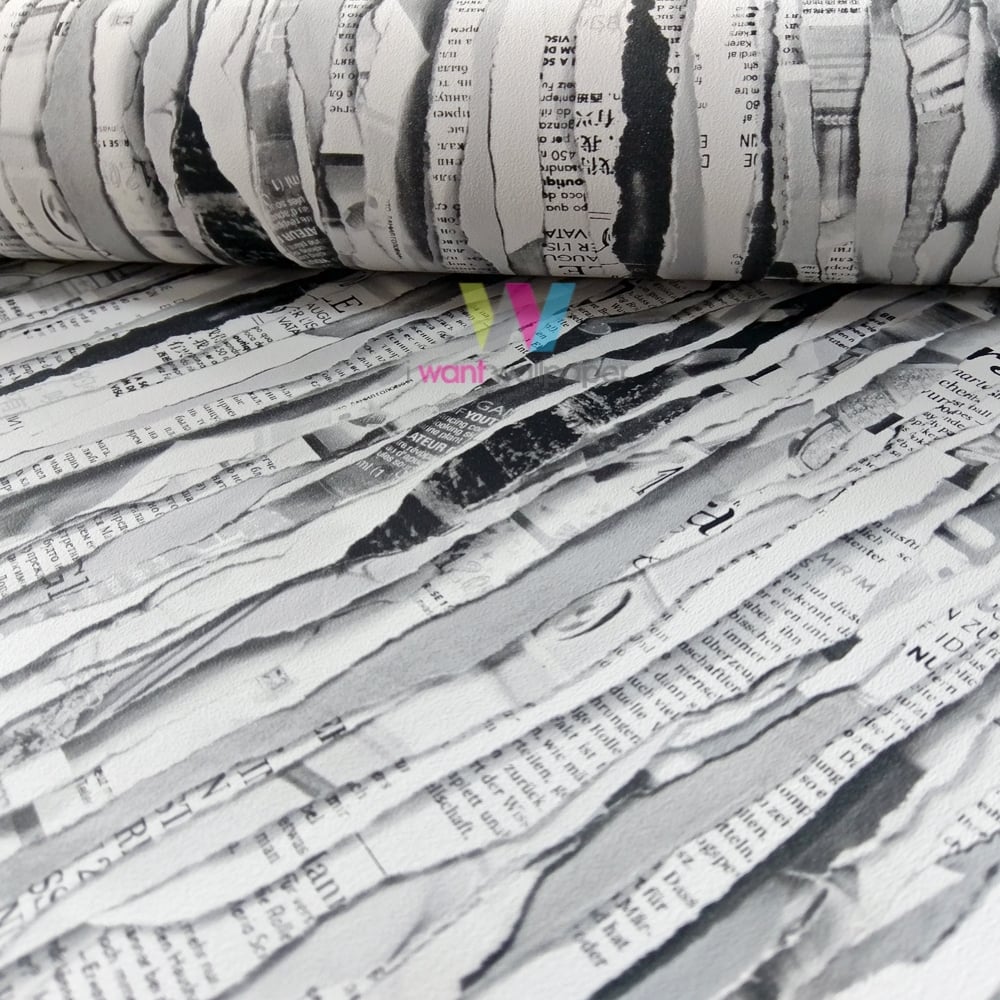 Rasch Torn Newspaper Magazine Pattern Wallpaper Stripe - Torn Newspaper , HD Wallpaper & Backgrounds