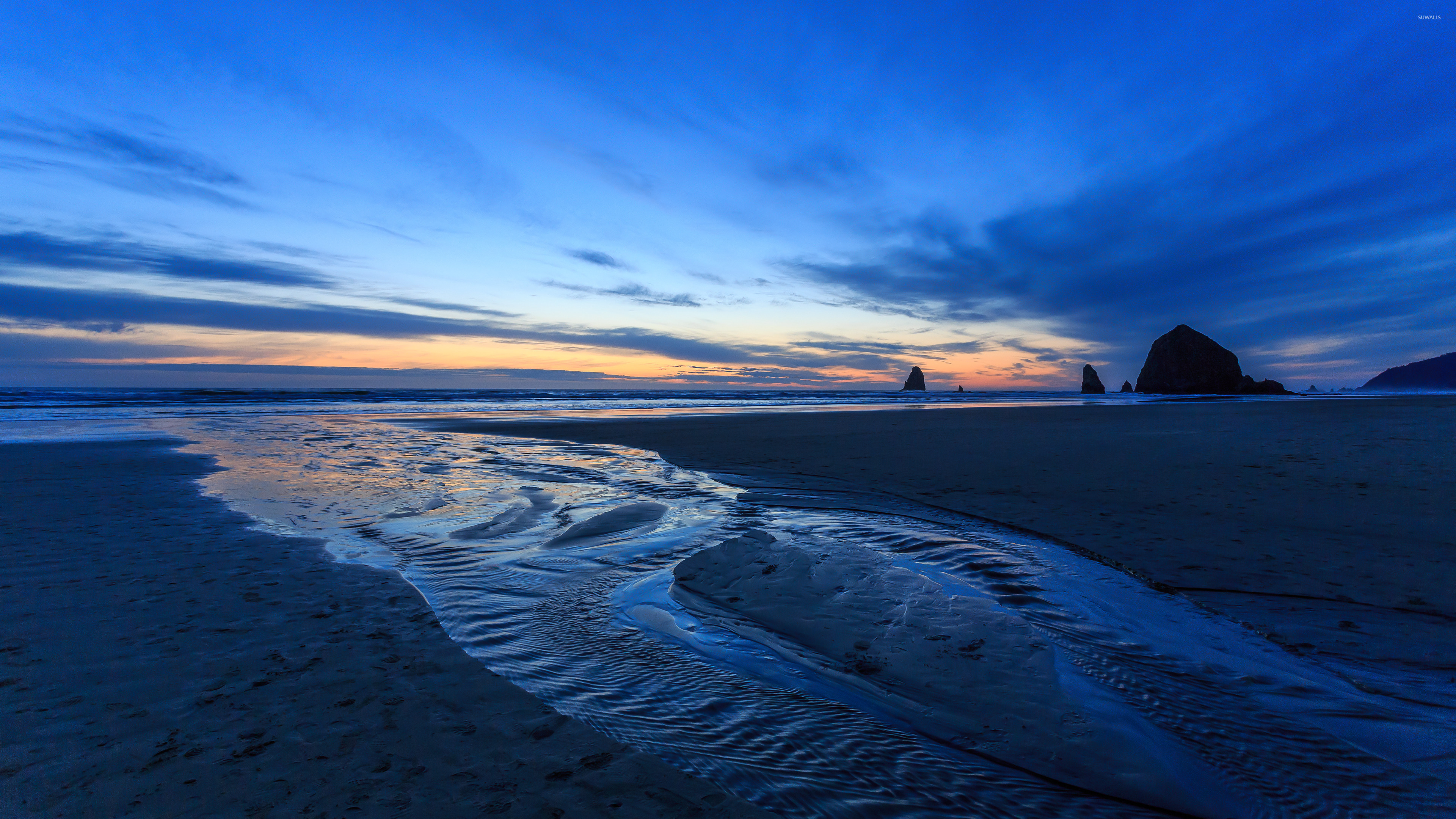 Water Flow In The Ocean Wallpaper - Blue Ocean And Sunset , HD Wallpaper & Backgrounds