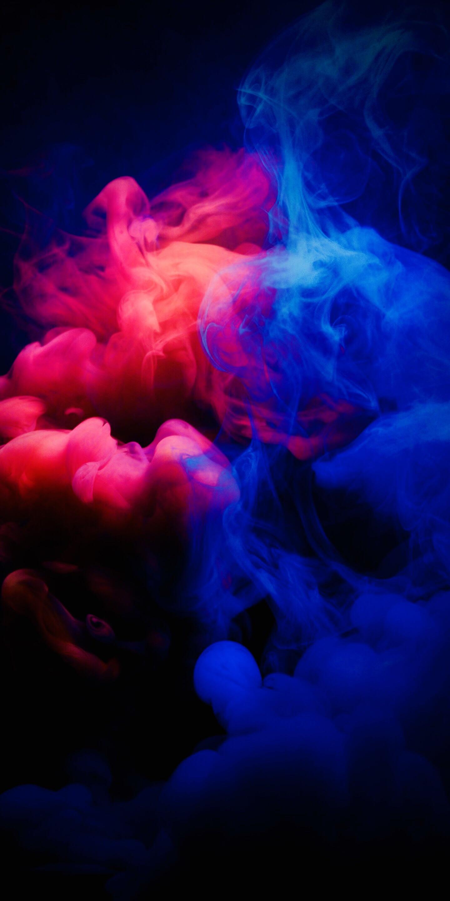 Nice Wallpaper For Iphone X - Bg Blue Red Smoke , HD Wallpaper & Backgrounds