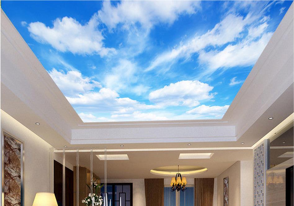 Ceilings Customize 3d Ceiling Murals Wallpaper Hd Large - Blue Sky Ceiling Mural , HD Wallpaper & Backgrounds