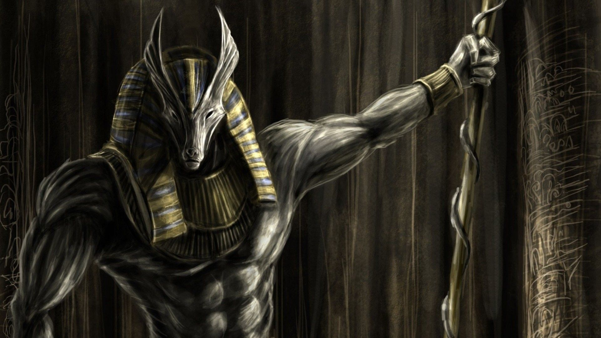 Egyptian God Wallpaper - Anubis Cover , HD Wallpaper & Backgrounds