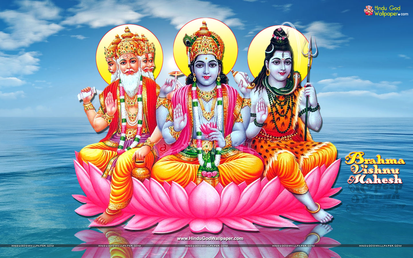 Hindu God Brahma Vishnu Mahesh Pictures - Lord Brahma Vishnu Shiva , HD Wallpaper & Backgrounds
