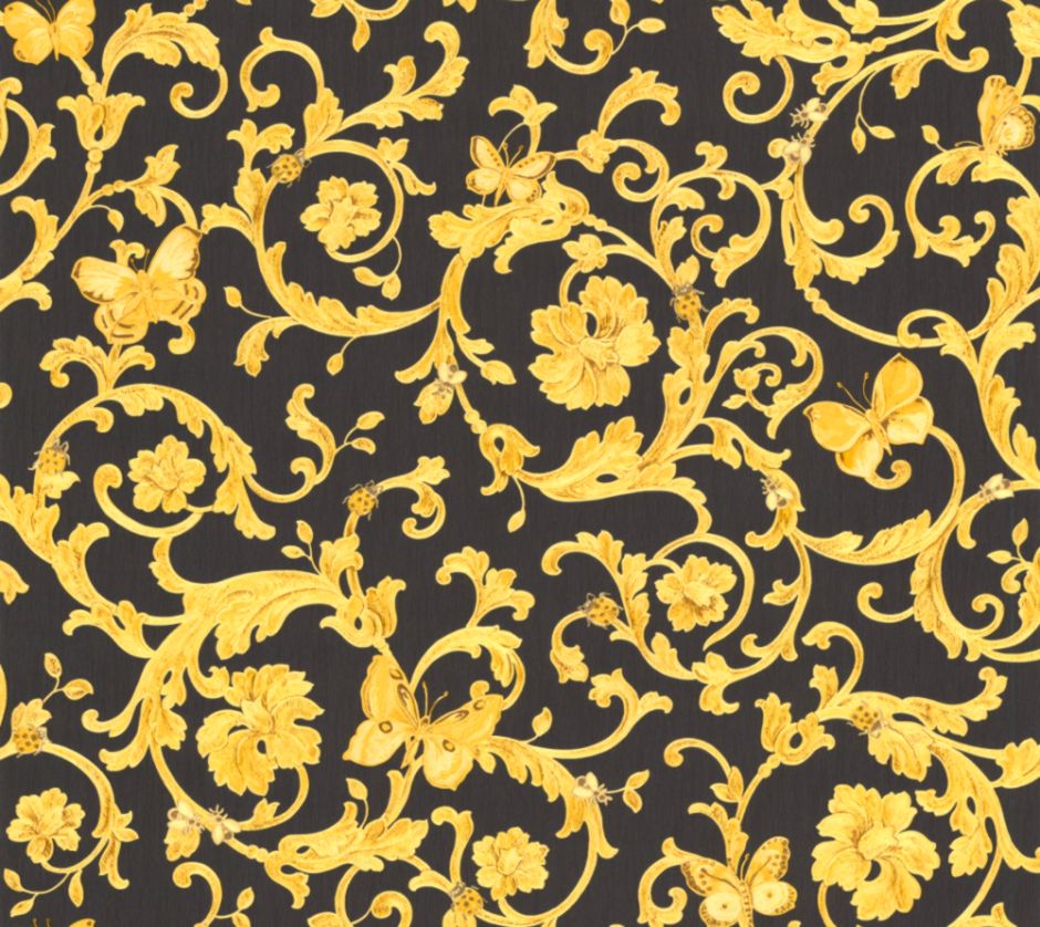 Ladybird Trail By Versace Black Gold Wallpaper Direct - Carta Da Parati Versace , HD Wallpaper & Backgrounds