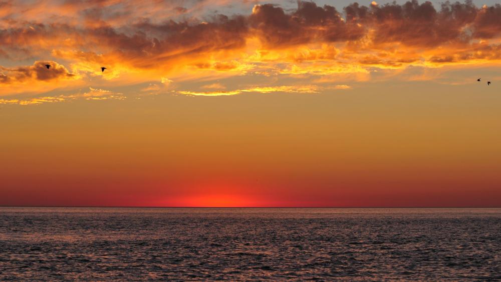4k Ultrahd Wallpaper Icon Sundown Over The Ocean Wallpaper - Sunset , HD Wallpaper & Backgrounds