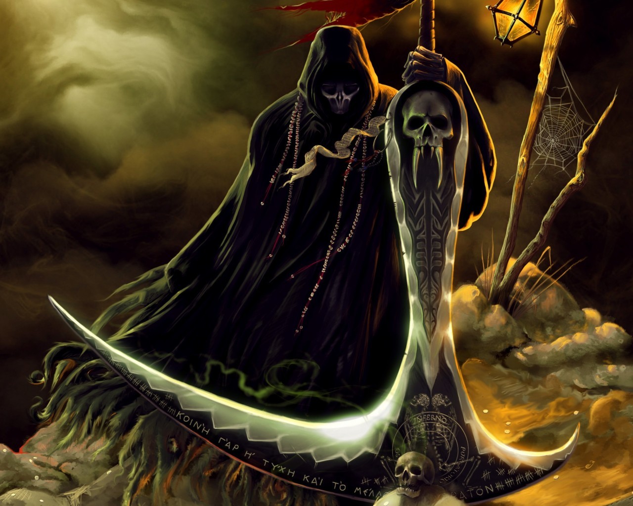 Grim Reaper, Scythe, Underground, Dark, Skulls - Dark Grim Reaper Scythe , HD Wallpaper & Backgrounds