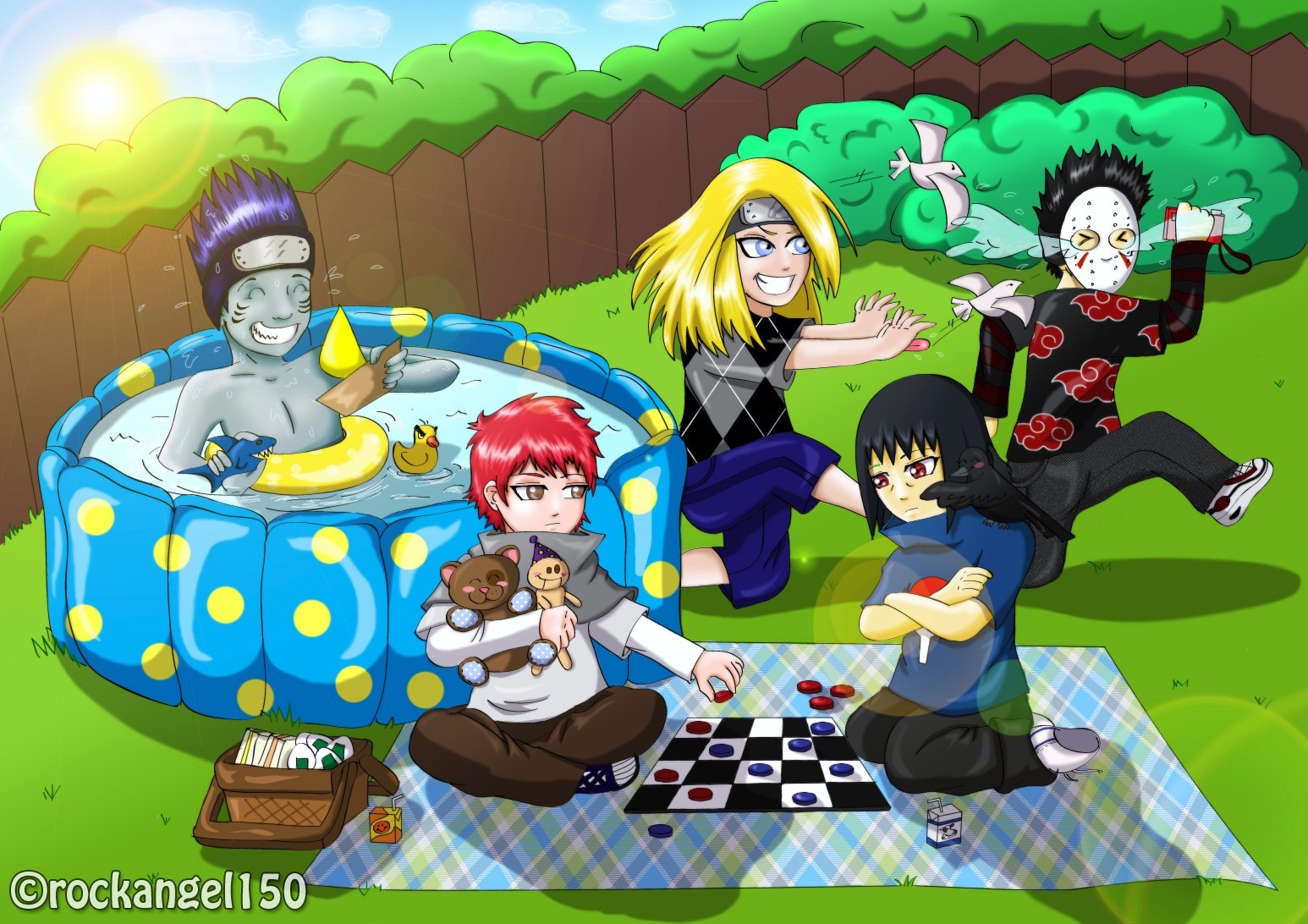 Naruto Shippuuden, Fan Art, Hoshigaki Kisame, Swimming - Akatsuki As Kids , HD Wallpaper & Backgrounds