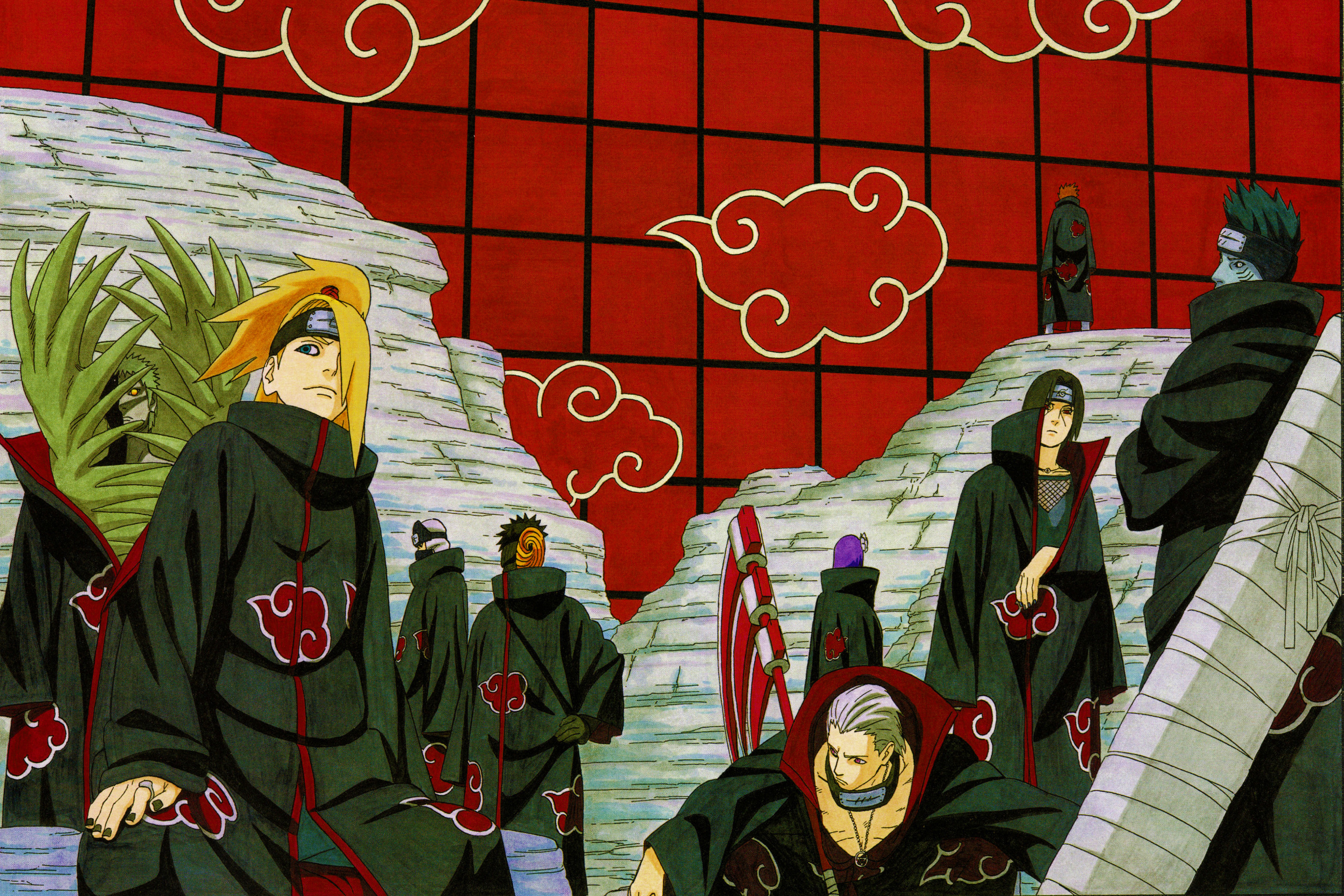 Home Decoration Deidara Yahiko Itachi Wall Naruto Emblem - Akatsuki Poster , HD Wallpaper & Backgrounds