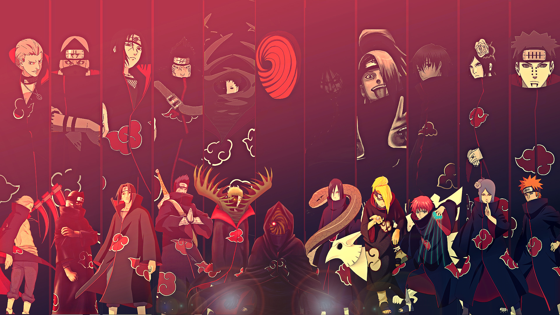 Athah Anime Naruto Pain Konan Sasori Deidara Orochimaru - Akatsuki Desktop Wallpaper Hd , HD Wallpaper & Backgrounds