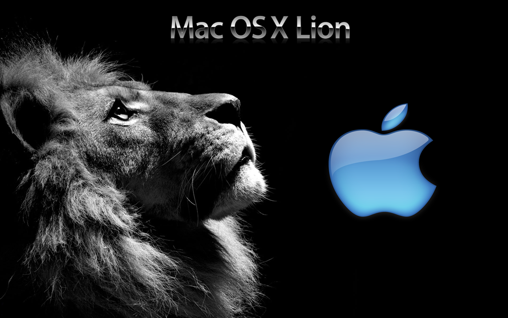 Sober Background Mac Os X Lion Wallpaper Black Blue - Lion Face Black And White , HD Wallpaper & Backgrounds