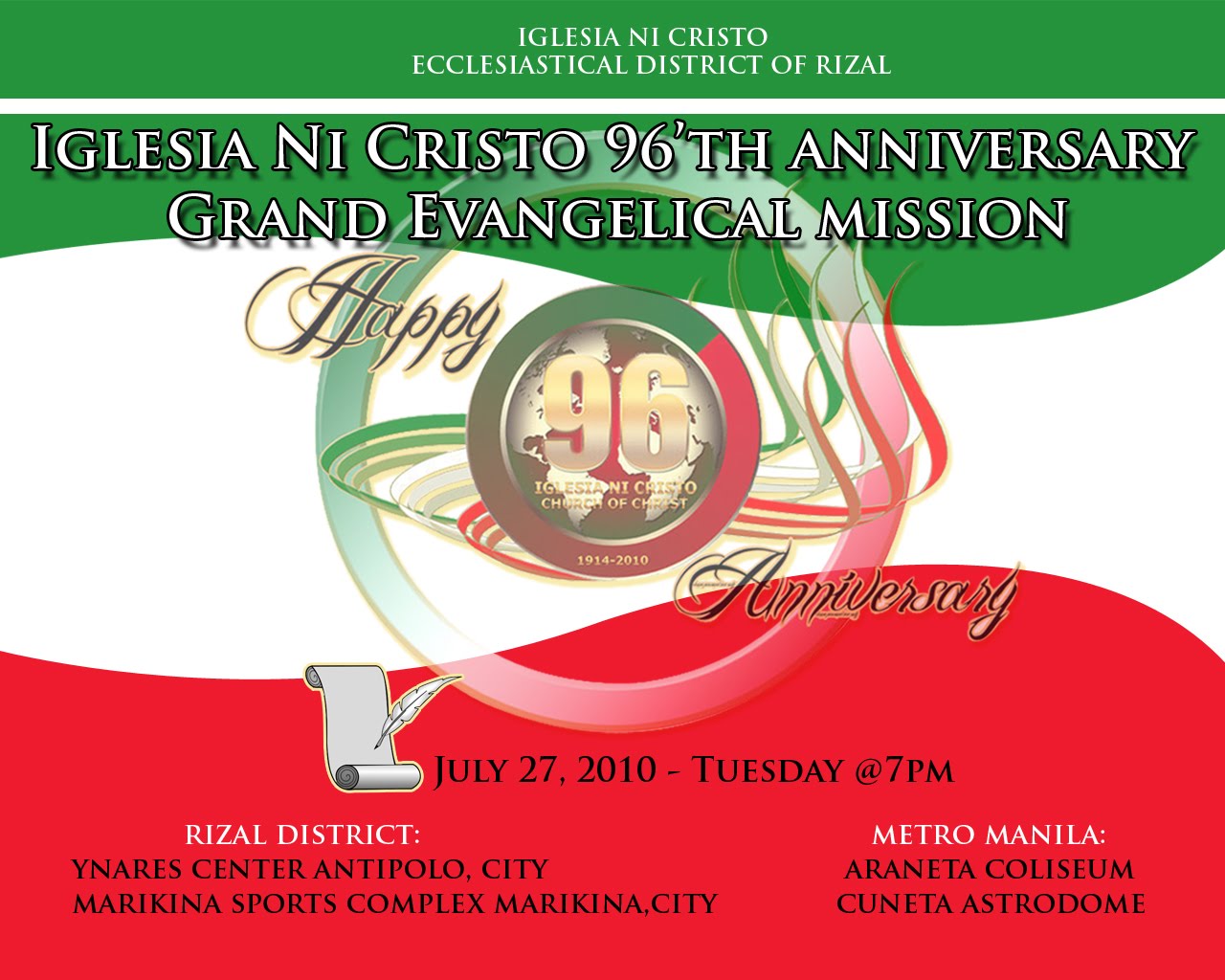 Happy96'th Anniversary To All Iglesia Ni Cristo - Iglesia Ni Cristo , HD Wallpaper & Backgrounds