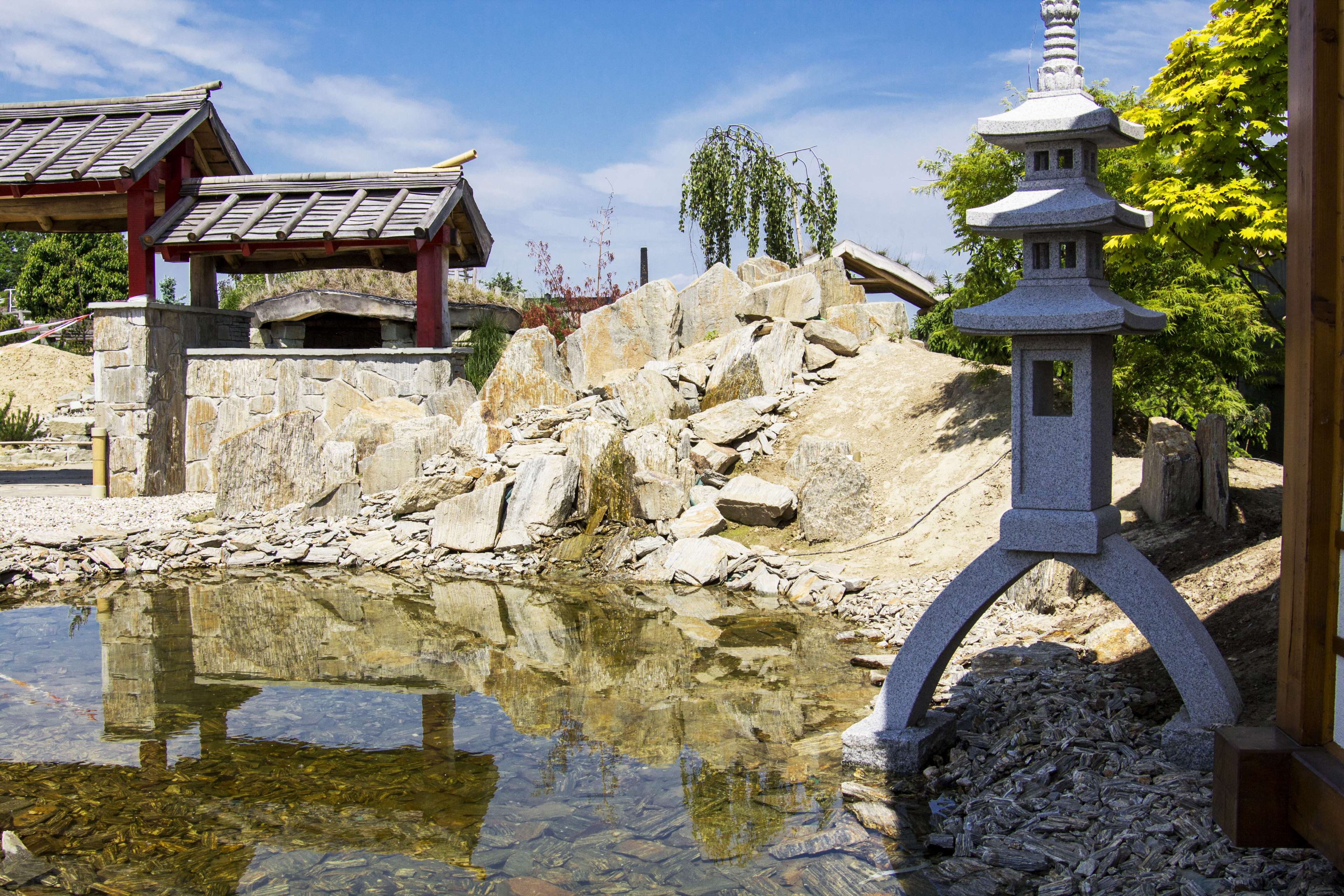 Garden, Japanese, Oriental, Pond 4k Wallpaper And Background - Tree , HD Wallpaper & Backgrounds