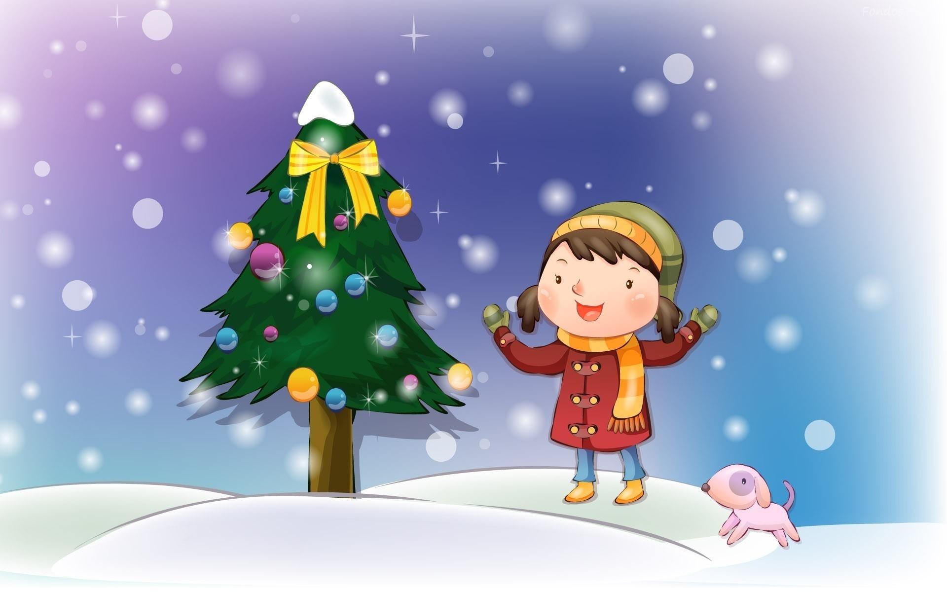 Navidad - Imagen Pública - Christmas Kids Cartoon , HD Wallpaper & Backgrounds