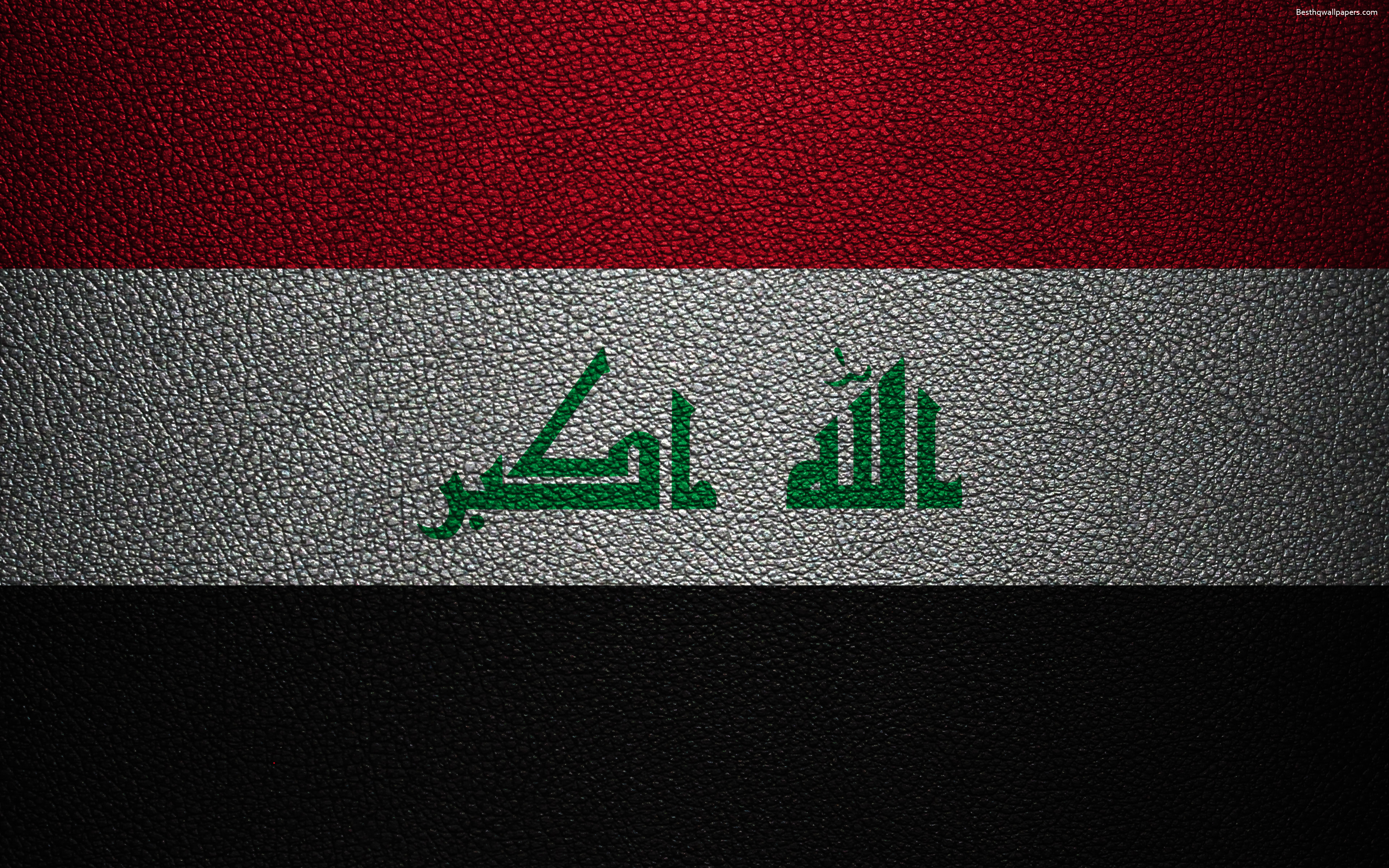Download Wallpapers Flag Of Iraq, 4k, Leather Texture, - Iraq Flag Wallpaper 4k , HD Wallpaper & Backgrounds