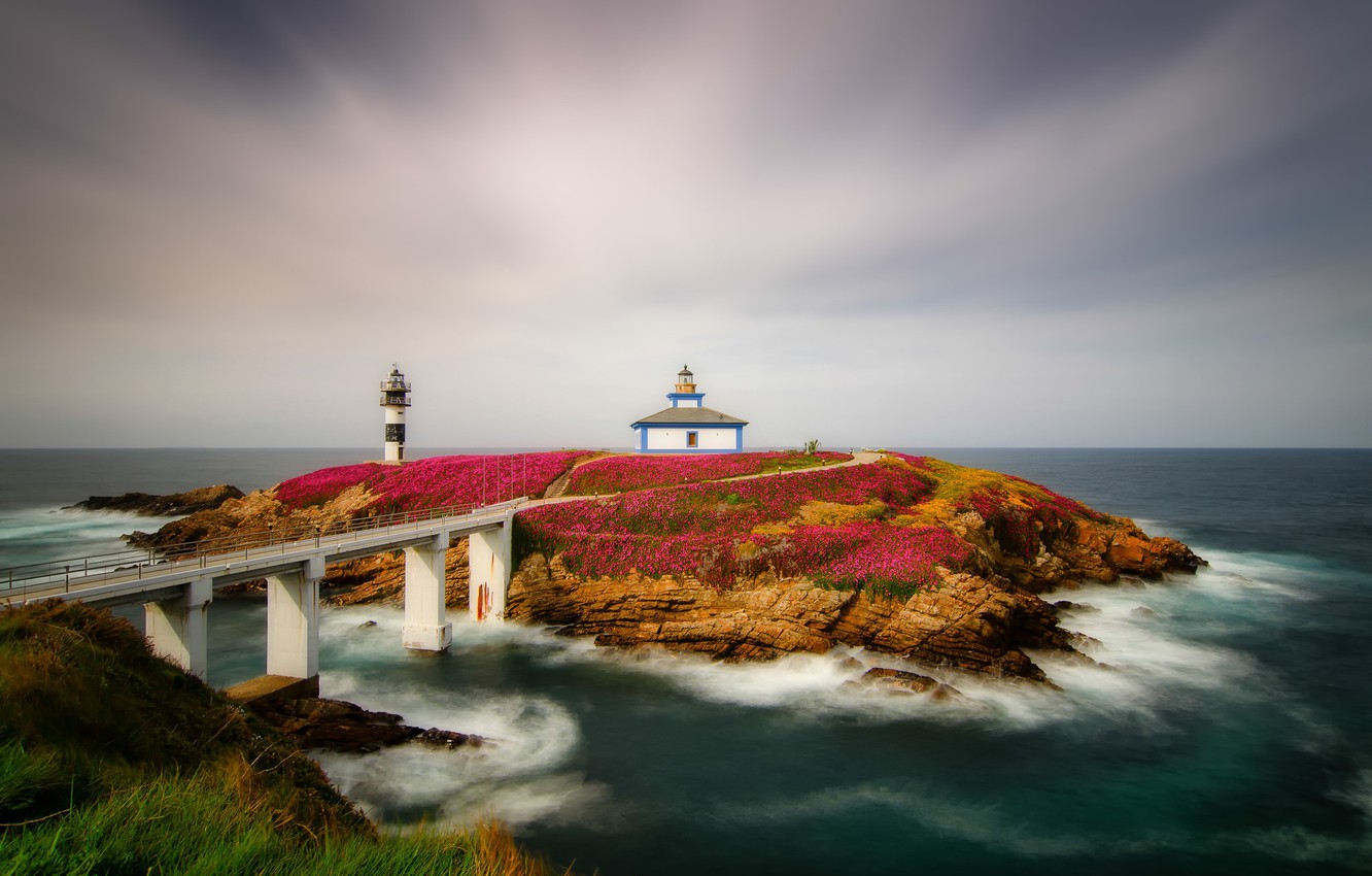 Photo Wallpaper Sea, Lighthouse, Spain, Spain, Galicia, - Galicia , HD Wallpaper & Backgrounds