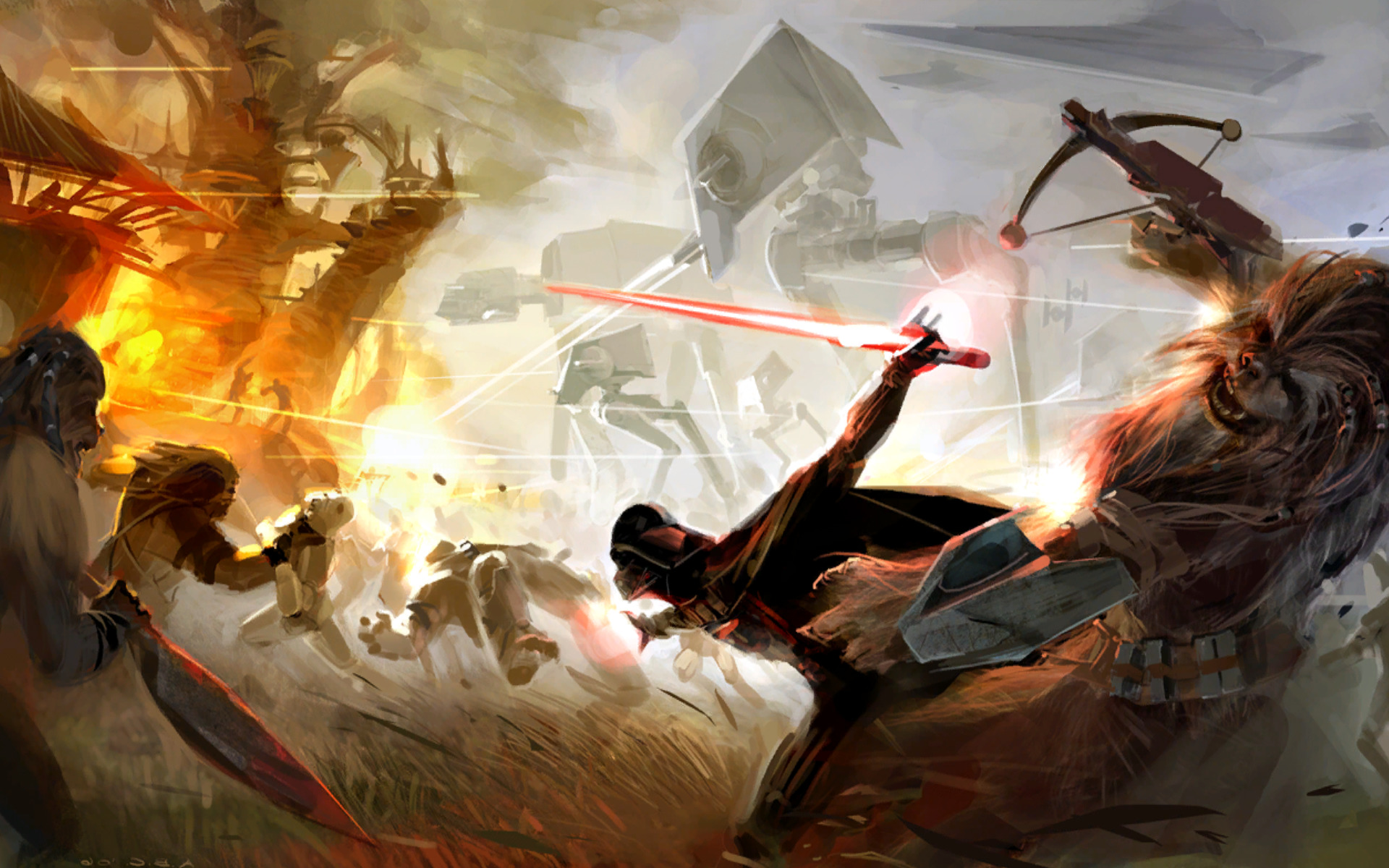 Star Wars, Darth Vader, Wookiees, Sith, At At , HD Wallpaper & Backgrounds