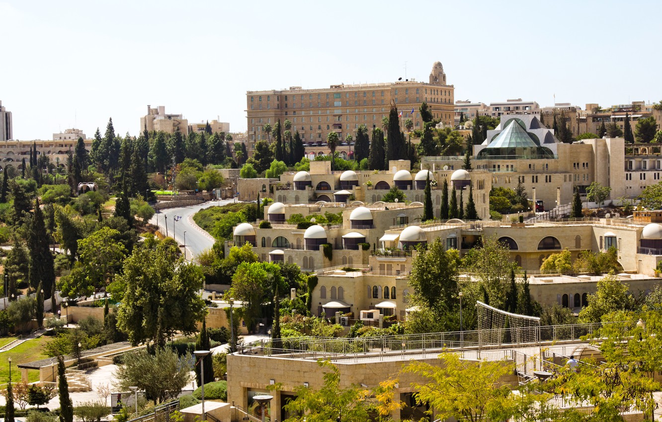 Photo Wallpaper Trees, Home, Architecture, Jerusalem, - Обои На Рабочи Стол Израиль , HD Wallpaper & Backgrounds