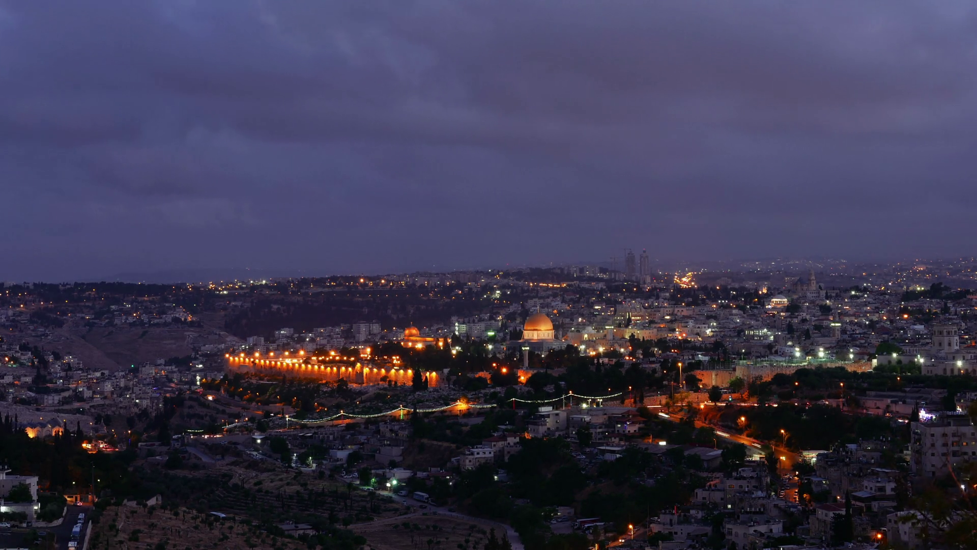 Night Falls On Jerusalem City - Urban Area , HD Wallpaper & Backgrounds