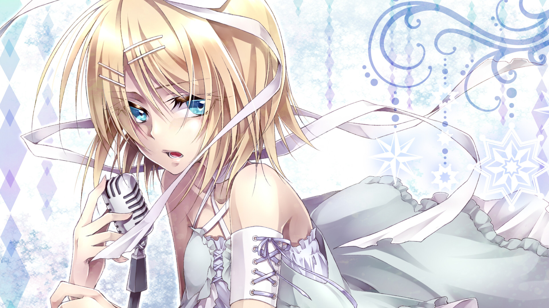View Fullsize Kagamine Rin Image - Anime Girl With Short Blonde Hair And Blue Eyes , HD Wallpaper & Backgrounds