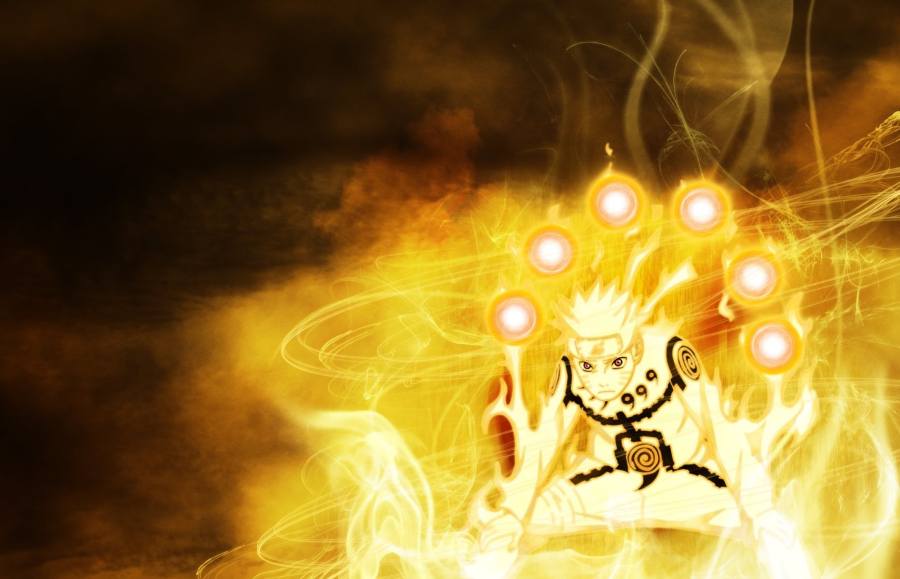 Gambar Wallpaper Naruto Rikudou Sennin - Nine Tails Chakra Sage Mode Naruto Kyuubi Mode , HD Wallpaper & Backgrounds